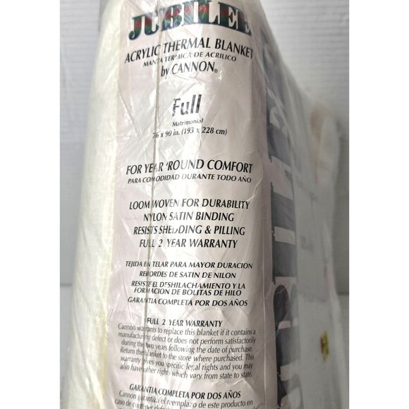 Vintage Jubilee Ivory Full Size 76 x 90 Thermal Blanket Year Round Comfort USA - Picture 9 of 10